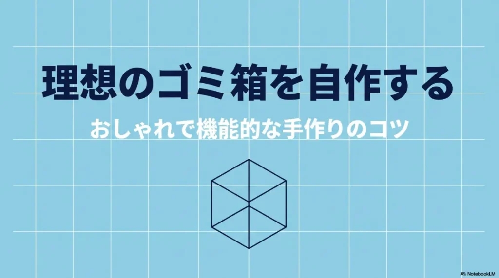 理想のゴミ箱を自作するコンセプト画像。おしゃれで機能的な手作りのコツを紹介 。
