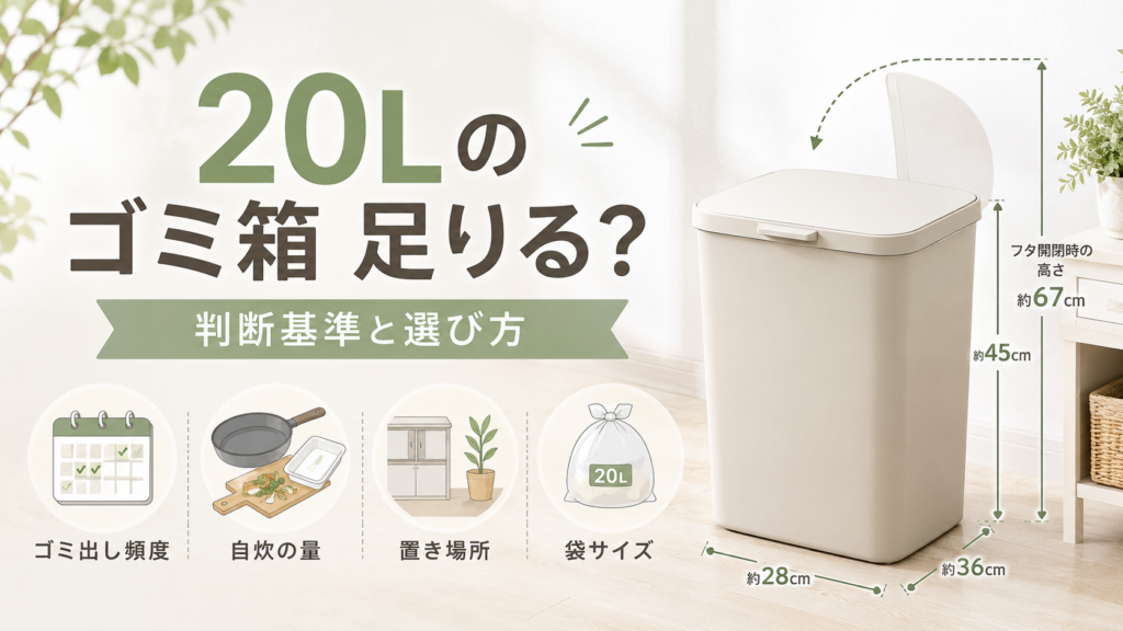 20Lのゴミ箱が足りるかをゴミ出し頻度・自炊量・置き場所・袋サイズから判断する選び方ガイド