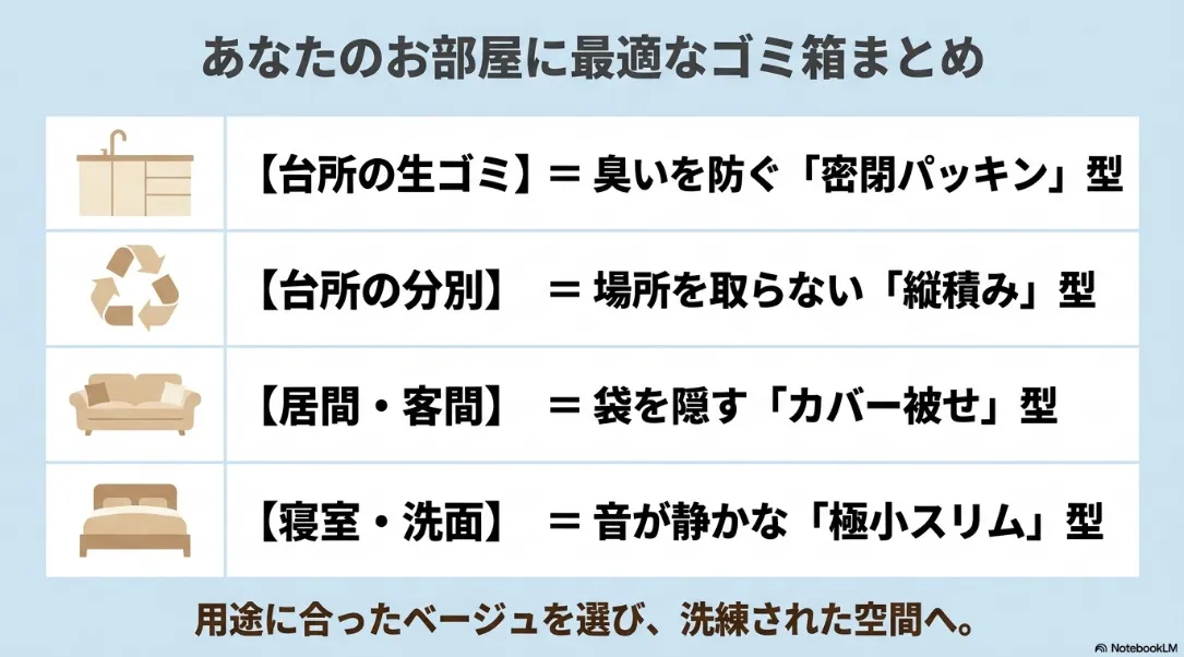 お部屋の用途に合わせた最適なベージュのゴミ箱まとめ
