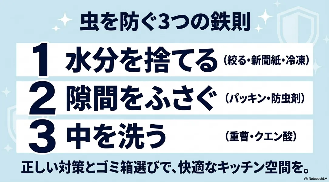 ゴミ箱の虫を防ぐ3つの鉄則まとめ