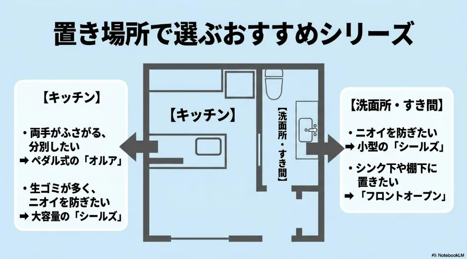 キッチンや洗面所など設置場所別に選ぶライクイットのおすすめゴミ箱