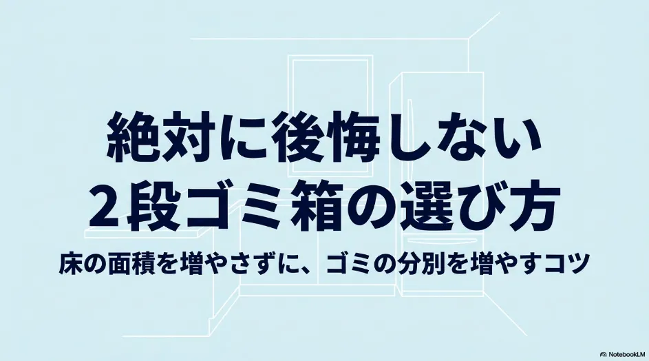 2段ゴミ箱の選び方と、床面積を増やさずにゴミの分別数を増やすコツを示したタイトル画像